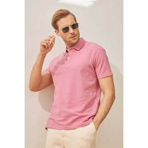 Erkek Basic Polo Yaka Tişört (Regular Fit) Gül Kurusu