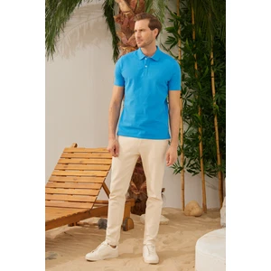 Erkek Basic Polo Yaka Tişört (Regular Fit) Turkuaz