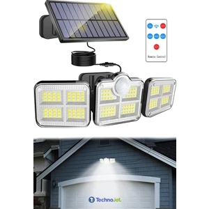 122 Ledli Solar Güneş Enerjili Kumandalı Hareket Sensörlü Bahçe Aydınlatma Sokak Lambası