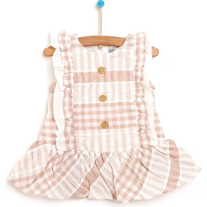 HelloBaby Basic Kız Bebek Düğmeli Fırfırlı Elbise Kız Bebek