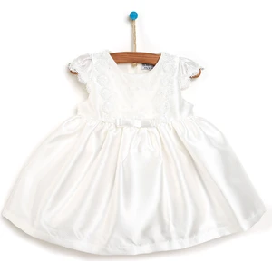 HelloBaby Basic Kız Bebek Dantel Detaylı Beyaz Abiye Elbise Kız Bebek