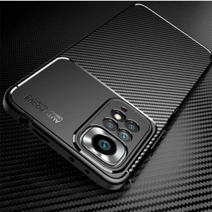 Xiaomi Redmi Note 11 Pro Kılıf Rugged Armor Darbe Emici Uzun Ömürlü Dayanıklı Parmak İzi Yapmaz Karbon Tasarım Negro Silikon Kapak