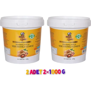 Adress Fındık 2 kg Şekersiz Katkısız % 100 Fıstık Ezmesi (2 x 1000 gr)