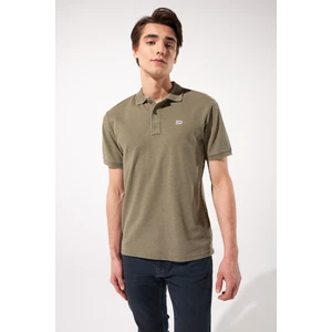 Regular Fit Normal Kesim Polo Yaka İndigo Tişört