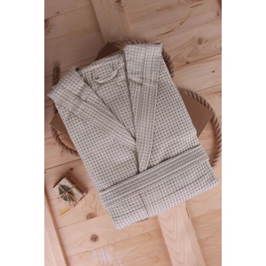 Pamuklu Kapşonlu Pike Bornoz