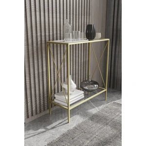 Florya Gold Metal Dresuar - Şeffaf Cam