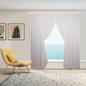 Şantuk Desen Etekleri Kurşunlu 1-3 Sık Pile Kruvaze Tül Perde