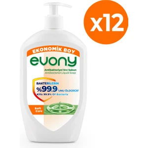 Evony Antibakteriyel Sıvı Sabun Soft Care 700ml 12 Adet (1 koli)