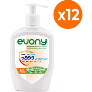 Evony Antibakteriyel Sıvı Sabun Soft Care 300ml 12 Adet (1 koli)