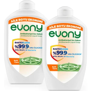 Evony Antibakteriyel Sıvı Sabun Soft Care 1500ml 2 Adet