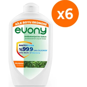 Evony Antibakteriyel Sıvı Sabun Okaliptus 1500ml 6 Adet (1 koli)