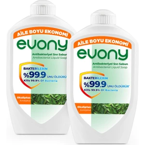Evony Antibakteriyel Sıvı Sabun Okaliptus 1500ml 2 Adet