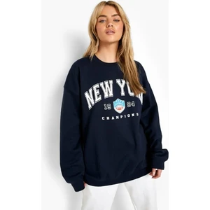 Kadın New York Baskılı Oversize Sweatshirt