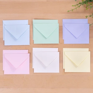 Minik zarf seti, 7x9 cm  12 adet (Açık Sarı-Su Yeşili-Açık Mavi-Krem-Lila-Açık Pembe)