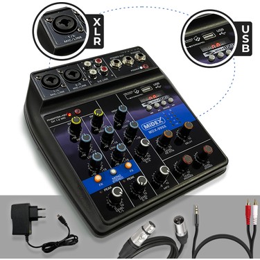 Midex CX1 Mixer Set Condenser Mikrofon Ses Kartlı Mikser + Fiyatı