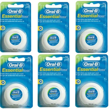 Oral-B Essential Floss Diş İpi 50 m 6 Adet Temizleme Gücüyle Ağız Bakımında