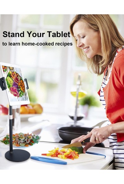 Apera Gn-91 Metal Tablet ve Telefon Stand Tutucu Masa Için Yüksekliği Ayarlanabilir iPad 4-12.9 Inç