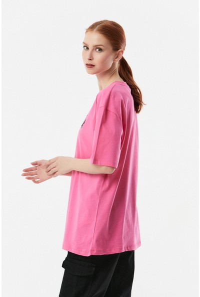 FullaModa California Baskılı Oversize Tişört