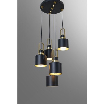 Vega 5 Li Siyah Sarı Metal Gövde Tasarım Lüx Avize modelleri