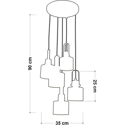 Vega 5 Li Siyah Sarı Metal Gövde Tasarım Lüx Avize fırsatları