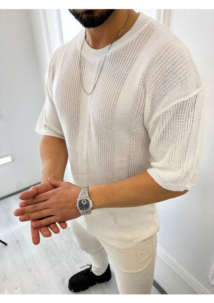 Tişört Örme Triko Tişört Nefes Alabilen Terletmez Oversize Bol Kesim Salaş T-Shirt TISORT2893 fiyatları