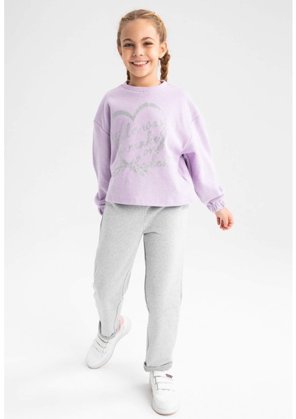 Kız Çocuk Crop Bisiklet Yaka Sweatshirt Z1966A622WN fiyatları