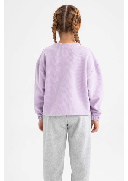 Kız Çocuk Crop Bisiklet Yaka Sweatshirt Z1966A622WN fırsatları
