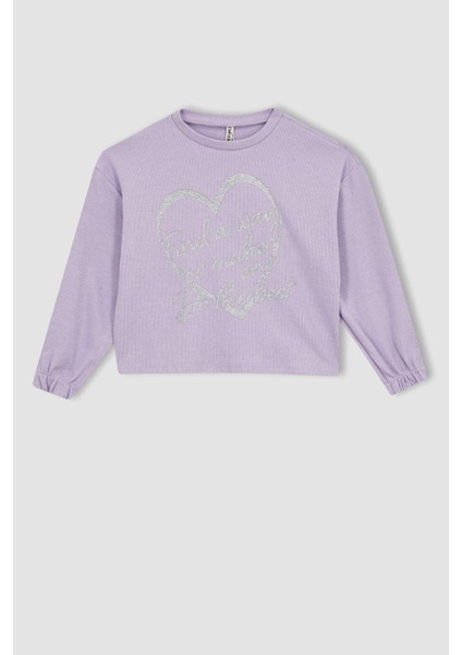 Kız Çocuk Crop Bisiklet Yaka Sweatshirt Z1966A622WN indirimleri
