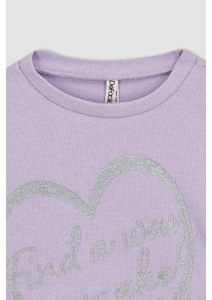 Kız Çocuk Crop Bisiklet Yaka Sweatshirt Z1966A622WN