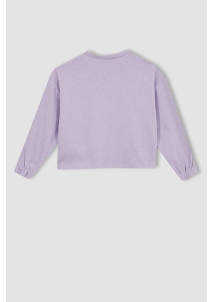 Kız Çocuk Crop Bisiklet Yaka Sweatshirt Z1966A622WN