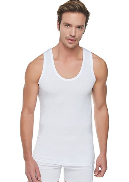 Tutku erkek 6'lı Paket Penye Klasik Atlet Beyaz