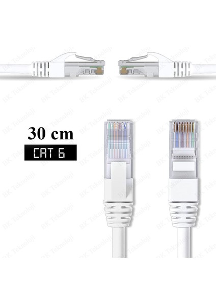 30CM Kısa Cat6 Fabrikasyon Ethernet Lan Ağ Network Patch Kablo