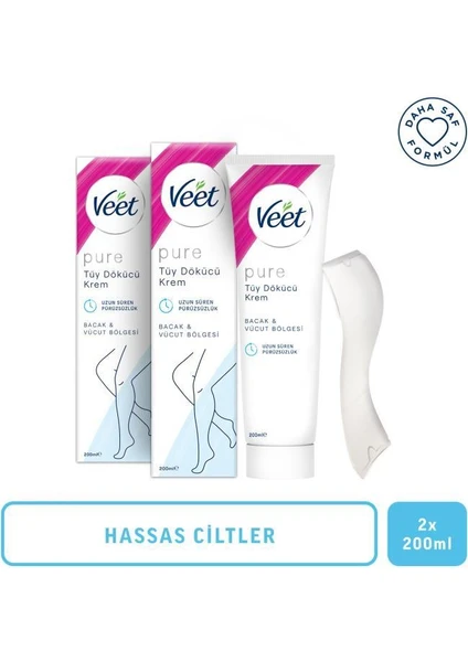 Pure 200 ml Tüy Dökücü Krem Hassas Ciltler x 2