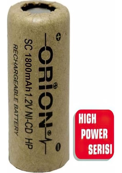Orion 1.2V Ni-Cd Sc 1800MAH Şarj Edilebilir Pil - Hp