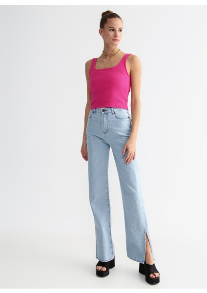 Kare Yaka Fitilli Fuşya Kadın Atlet TARRAN modelleri