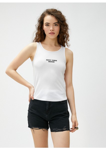 Baskılı Fitilli Atlet U Yaka Viskon Karışımlı modelleri