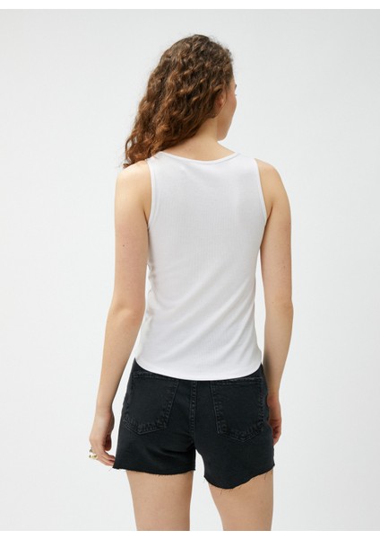 Baskılı Fitilli Atlet U Yaka Viskon Karışımlı fırsatları