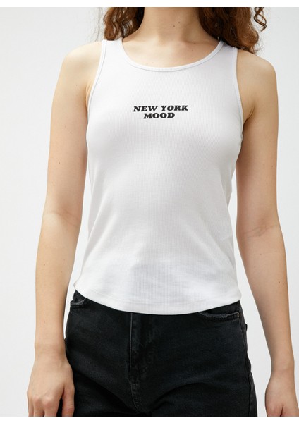 Baskılı Fitilli Atlet U Yaka Viskon Karışımlı indirimleri