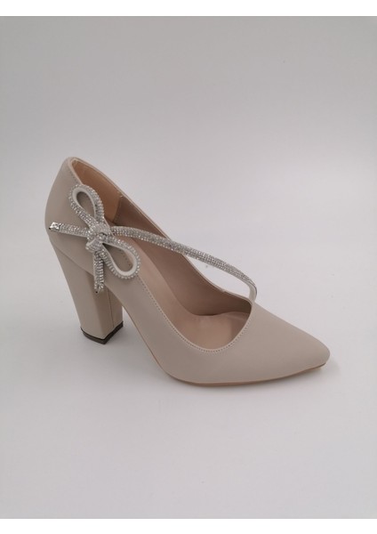 Ermod 1406 Ten Rengi Taşlı Topuklu Stiletto