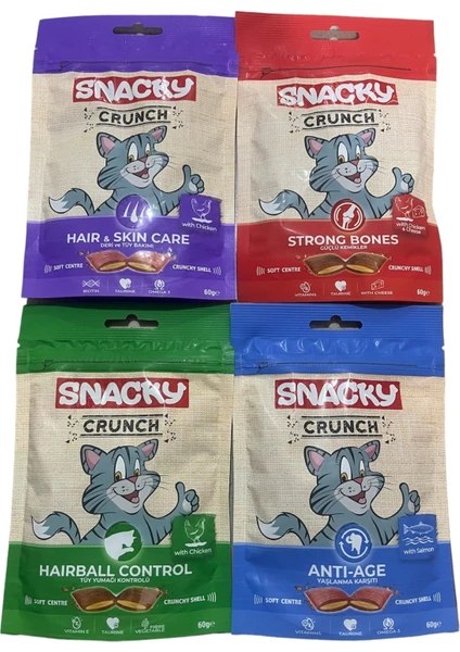 Crunch Kıtır Kedi Ödülü Kedi Ödül Maması Karma Paket 4X60GR