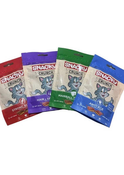 Crunch Kıtır Kedi Ödülü Kedi Ödül Maması Karma Paket 4X60GR