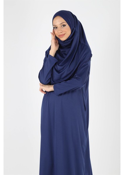 2133_Tek Parça Başörtülü Namaz Tesettür Elbise fiyatları