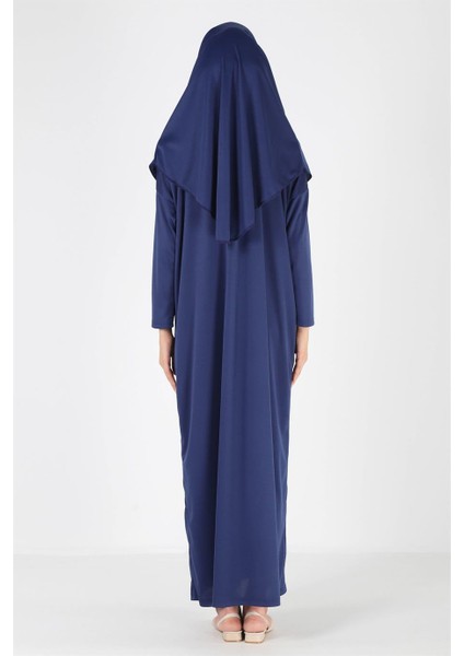 2133_Tek Parça Başörtülü Namaz Tesettür Elbise indirimleri