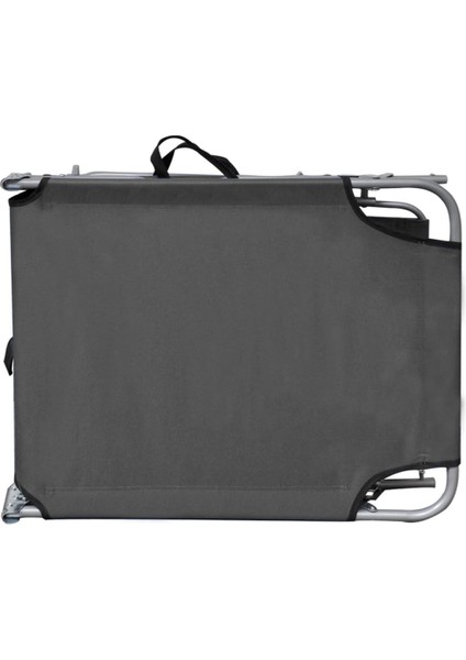 Gölgelikli Katlanır Şezlong Gri Alüminyum fırsatları