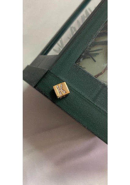 Gold Zirkon Taşlı Küp Harf