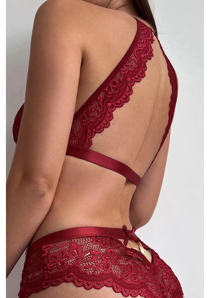 Kadın Sırt Dantel Detaylı Şık Iç Çamaşır Takımı - 2 Parça Sütyen Külot Takımı - 6700 modelleri