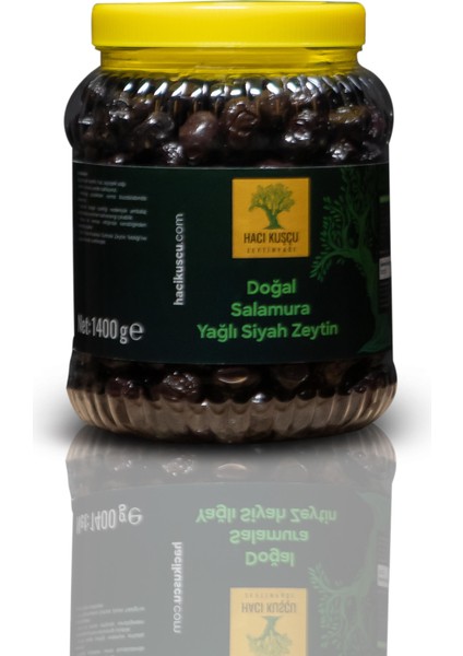 Doğal Salamura Yağlı Siyah Zeytin 1400 Gram