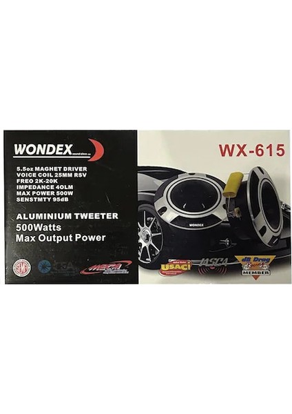 Wondex WX-615 Profesyonel 500WATT 10 cm Dome Tweeter