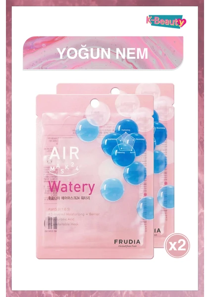 Air Watery 3 Katlı Nemlendirme Etkili Maske 25 ml x 2  Adet