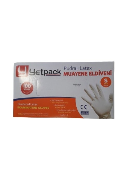 Pudralı Latex Small Eldiven 100X6
